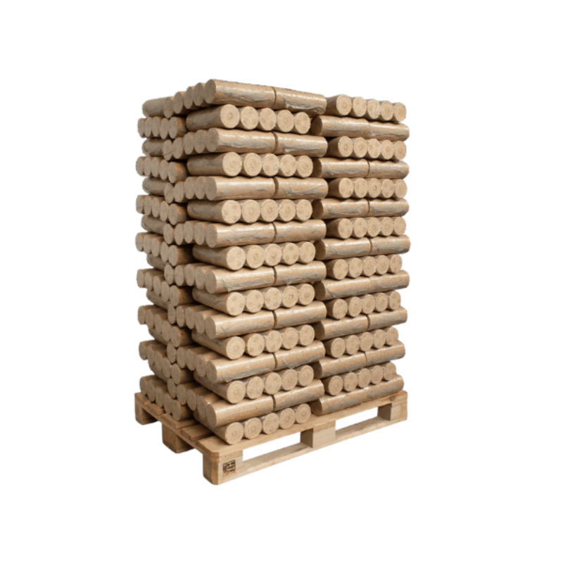 Heizfuxx Nestro XL Blau Hartholzbriketts – 960 kg Palette (96 × 10 kg Gebinde) – Premium-Holzbriketts für Kamin & Ofen